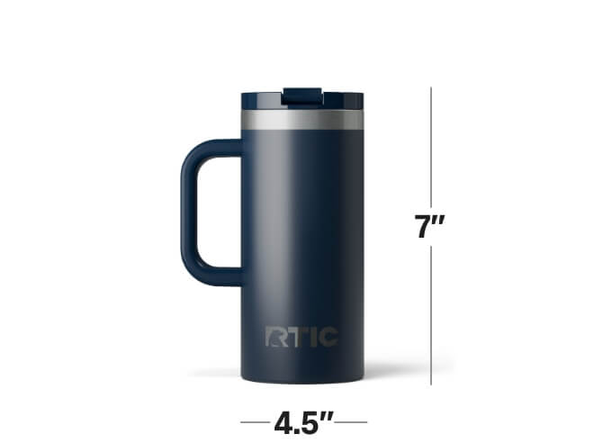 RTIC Road Trip Travel Mug 16oz dimensions